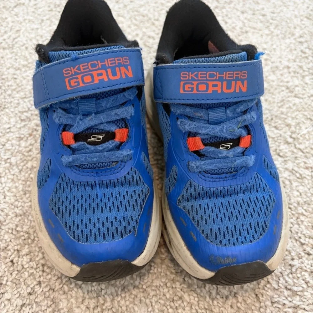Skechers Go Run Sneakers Kids Boys 11 Blue Slip On Hands Free